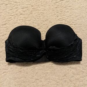 Victoria's Secret Black Lace Strapless Bra
